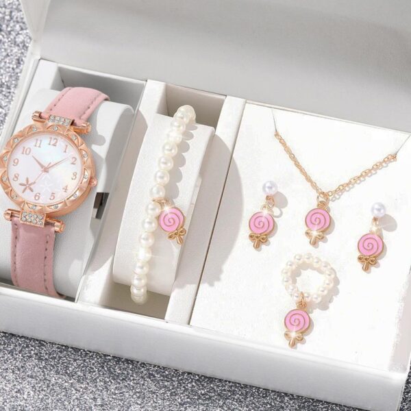 New TikTok Popular Women's Watch Fashion Personality Simple Watch Butterfly Digital Belt Watch suit - Image 4