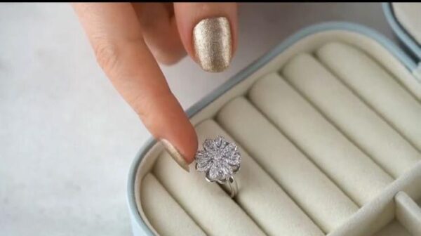 Rotating silver plated adjustable ring for girls - Image 2
