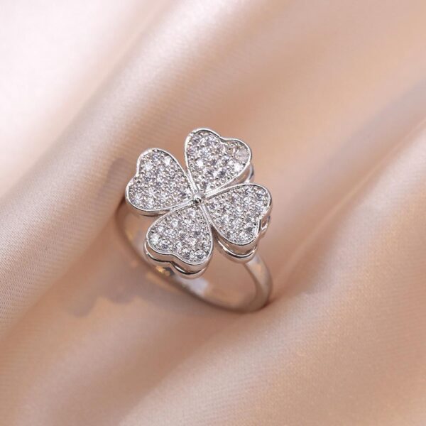 Rotating silver plated adjustable ring for girls