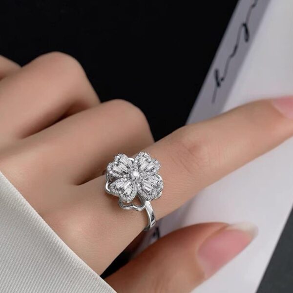 Rotating silver plated adjustable ring for girls - Image 3