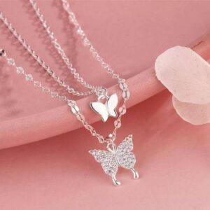 Butterfly Design Gold Plated Zircon Pendant