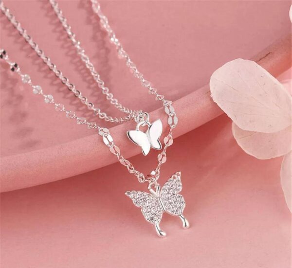 Butterfly Design Gold Plated Zircon Pendant