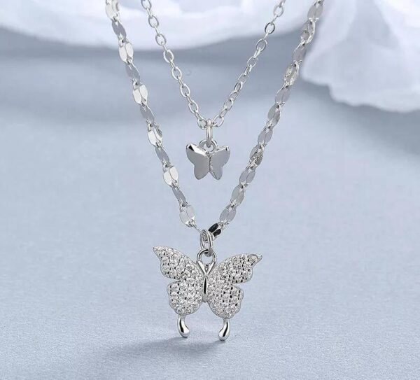 Butterfly Design Gold Plated Zircon Pendant - Image 2